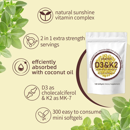 VANTAGE™ Vitamin D3 K2 Supplement Softgels